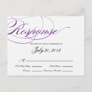 Elegant Script Response Card - Purple