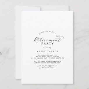 Élégant Script Retraite Party Invitation