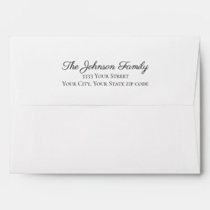 Elegant Script Return Address Back Flap Mailing  Envelope