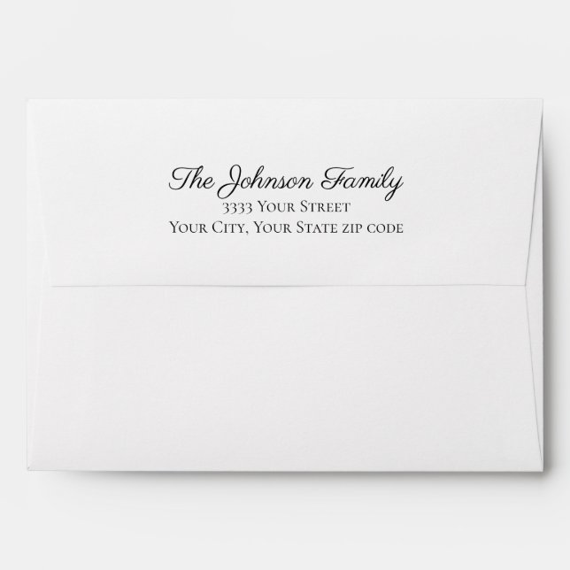 Elegant Script Return Address Back Flap Mailing  Envelope (Back (Top Flap))