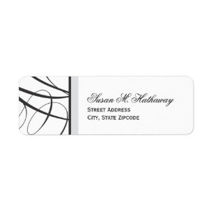 Elegant Script Return Address Label - Black