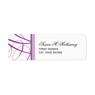 Elegant Script Return Address Label - Purple
