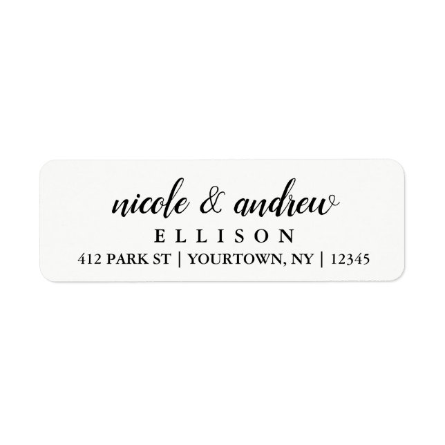Elegant Script | Return Address Labels Wedding (Front)