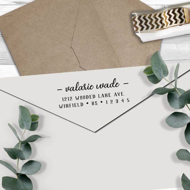 Elegant Script Return Address  Self-inking Stamp (Creator Uploaded)