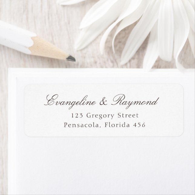 Elegant Script Rococo Wedding Address (Insitu)