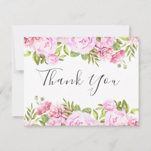 Elegant Script Rose Garden Business Thank You Card