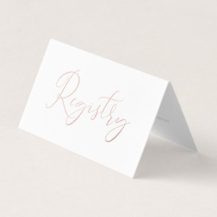 Élégant Script Rose Gold Foil carte cadeau de regi