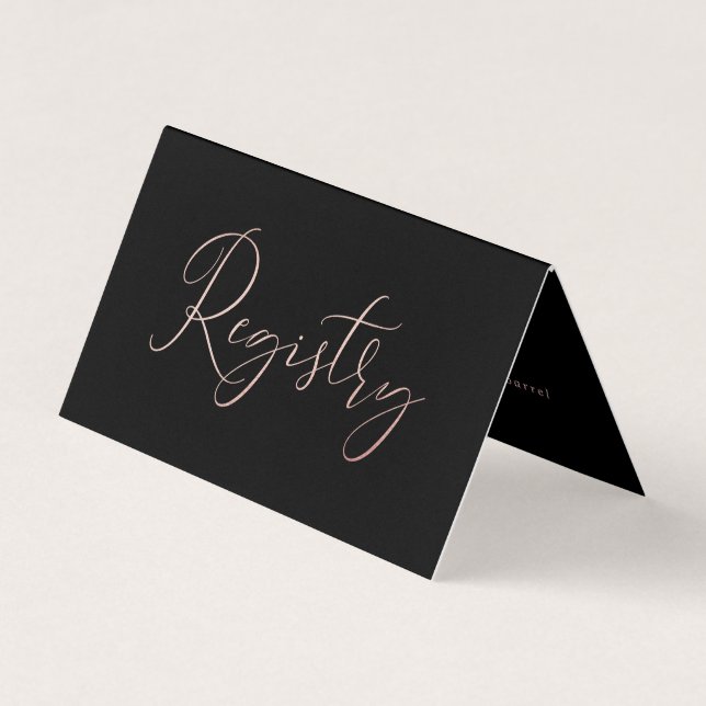 Élégant Script Rose Gold Foil carte cadeau de regi (Devant)