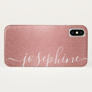 Elegant Script Rose Gold Sparkle Personalized Phon Case-Mate iPhone Case