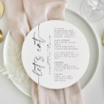 Elegant Script Round Wedding Menu<br><div class="desc">This is an elegant modern minimalist wedding menu featuring a beautiful calligraphy font and a simple serif font. All colours are editable, but the words "let's eat" are not editable. // For matching items, please visit the "OLIVIA" collection in the Sincerely By Nicole Zazzle store. * If you like this...</div>