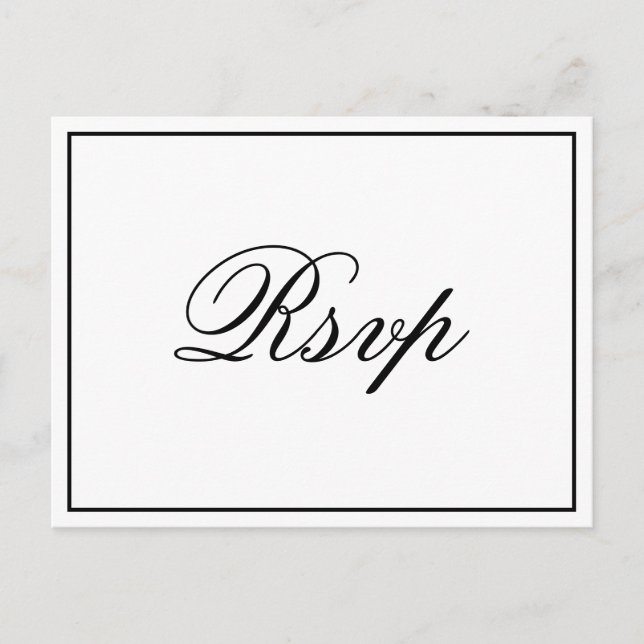 Elegant Script RSVP Postcard (Front)