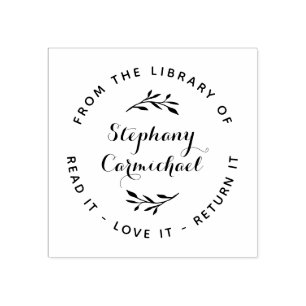 Elegant Script & Rustic Wreath From The Library Of Rubber Stamp