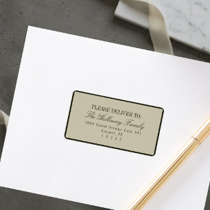 Elegant Script Sage Green Formal Wedding Label