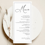 Elegant Script Sage Green Simple Wedding Dinner Me Menu<br><div class="desc">Designed to coordinate with our Romantic Script wedding collection,  this customizable Menu card,  features a sweeping script calligraphy text paired with a classy serif font in black with a frosty sage green back and a customizable monogram. Matching items available.</div>