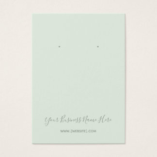 Elegant Script Sage Mint Green Earring Card