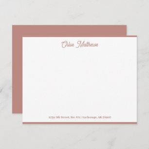 Elegant Script Salmon Pink Stationery Border  Card