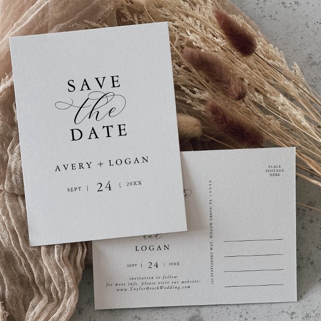 Elegant Script Save the Date Announcement Postcard (Creator Uploaded)