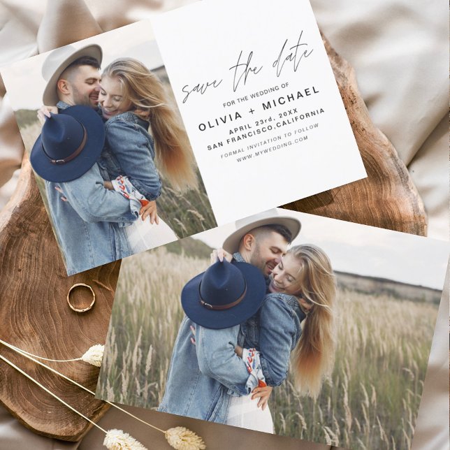 Elegant Script Save the Date Photo Minimalist (Creator Uploaded)