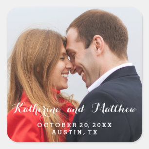 Elegant Script   Save the Date Photo Sticker