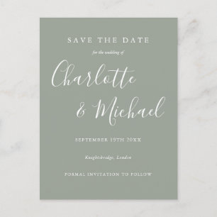 Elegant Script Save the Date Wedding Announcement Postcard