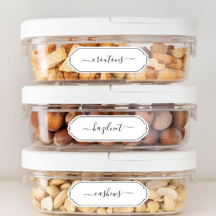 Elegant Script Scallop Frame Kitchen Pantry Labels