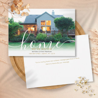 Elegant Script Script New Home Photo Announcement