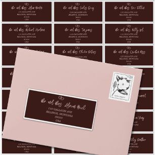 Élégant Script Sienna Mariage Étiquette de adresse