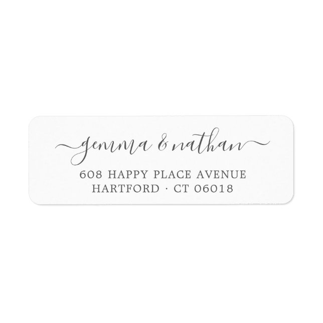 Elegant Script Silver Grey Wedding Return Address (Front)