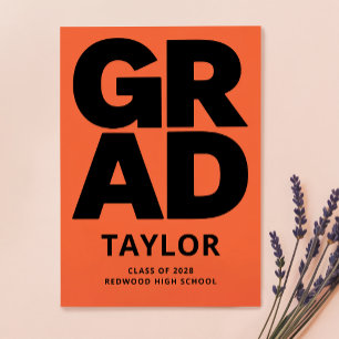 Elegant Script Simple Grad Graduation Announcement Postcard