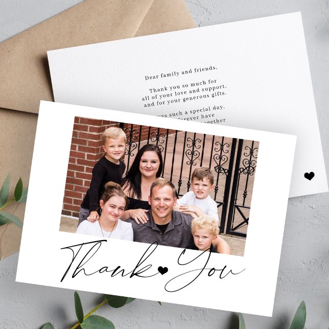 Elegant script simple photo personalized thank you card (Creator Uploaded)