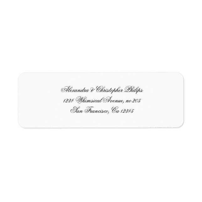 Elegant Script Simple Return Address DYI (Front)