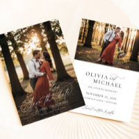 Elegant Script Simple Wedding Photo