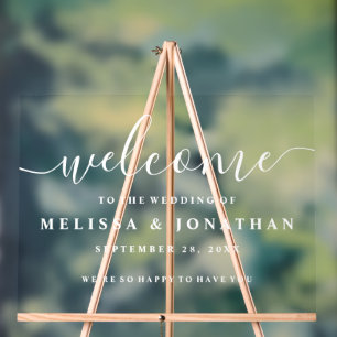 Elegant Script Simplistic Wedding Acrylic Sign