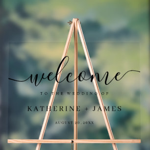Elegant Script Simplistic Wedding Acrylic Sign