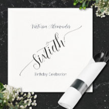 Elegant Script Sixtieth Birthday Celebration