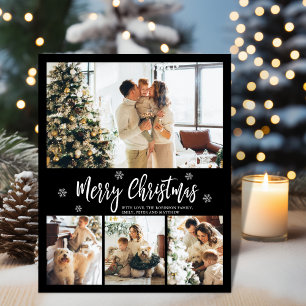 Elegant Script Snowflake Photo Christmas Flyer