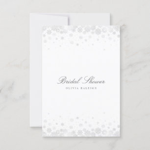 Élégant Script Snowflakes Invitation à la douche n