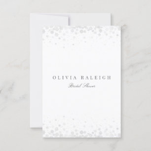 Élégant Script Snowflakes Invitation à la douche n
