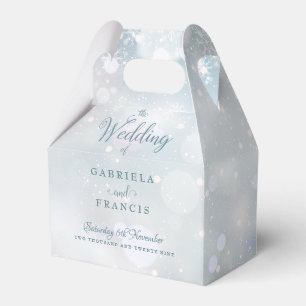 Elegant Script Snowflakes Winter Wedding Favour Bo Favor Box