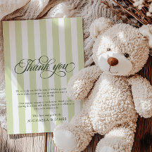 Elegant Script & Stripes Baby Shower