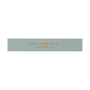 Elegant Script Sunflower Wedding Invitation Belly Band