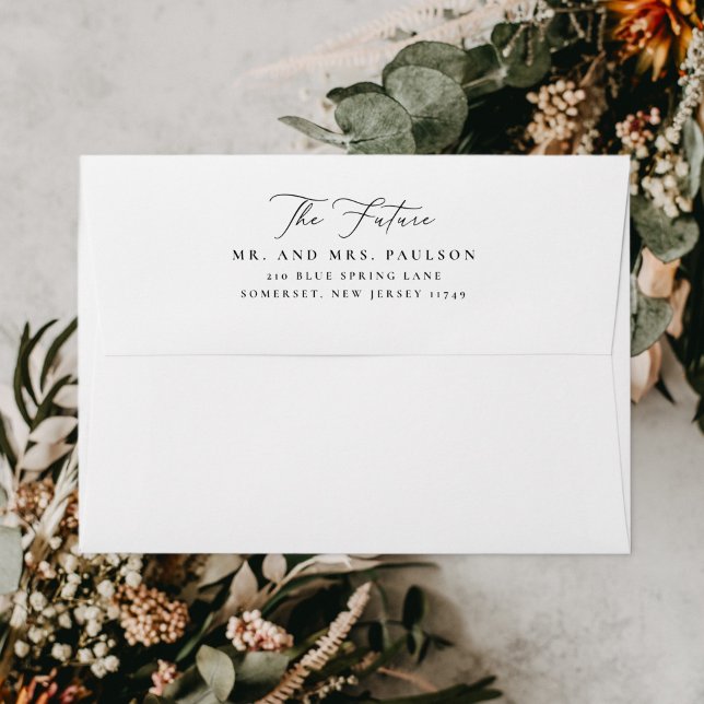 Elegant Script Swash Pre Printed Return Address Envelope (Creator Uploaded)