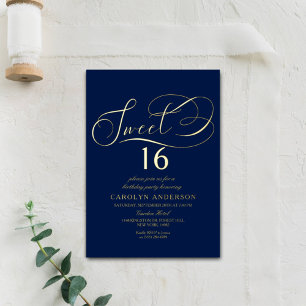 Elegant Script Sweet 16 Birthday Real