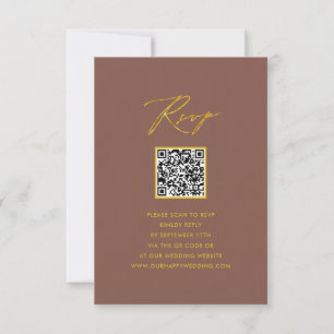 Elegant Script Terracotta Simple QR Wedding RSVP