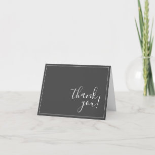 Elegant Script Text "thank you!" Card