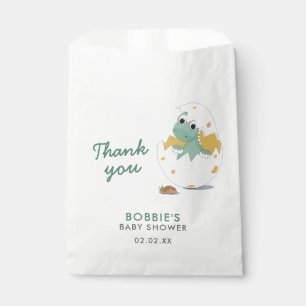 Elegant Script Thank You Baby Dino Shower Party Favour Bag