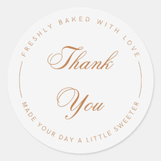 Elegant Script Thank You Bakery Sticker