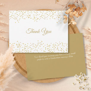 Elegant Script Thank You Chic Gold Dust Confetti Card