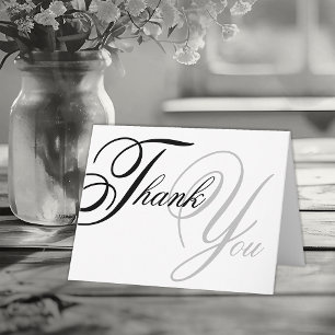 Elegant Script Thank You Folded Greeting Card