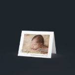 Elegant Script Thank You Photo Birth Announcement<br><div class="desc">Elegant Script Thank You Photo Birth Announcement
Say thank you with this beautiful photo folded card. This design features a photo and custom typography. Add your photo and information to complete the look.</div>